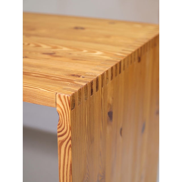 Beautiful large 'waterfall' dining table or desk designed by Ate van Apeldoorn and crafted in his renowned workshop,...