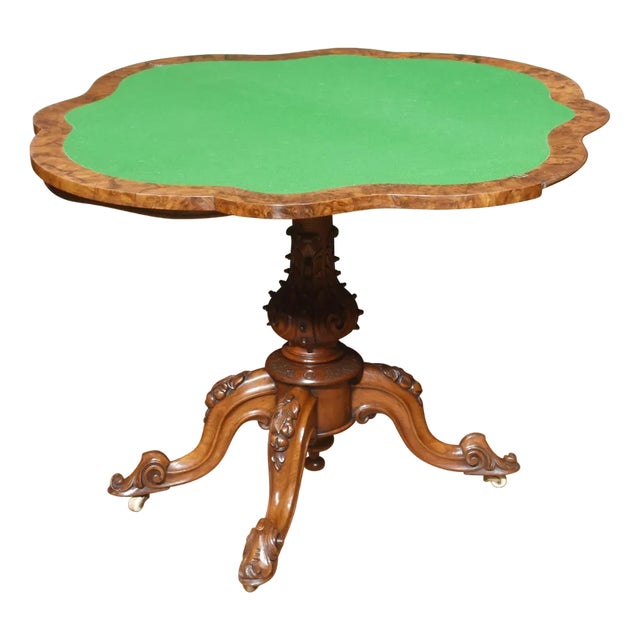 Vintage Walnut Card Table For Sale