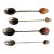 Mid-Century Sterling Silver Spoons With River Amber Stones, Set of Four For Sale