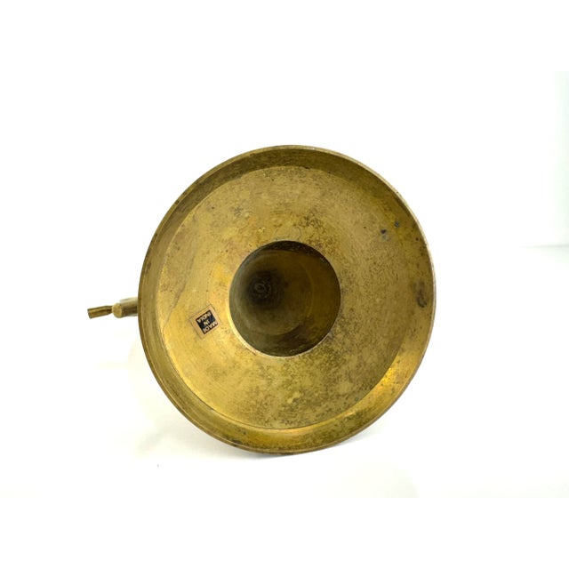 Mid 20th Century Brass Ship Wheel With Hand-Etched Detail For Sale - Image 14 of 14