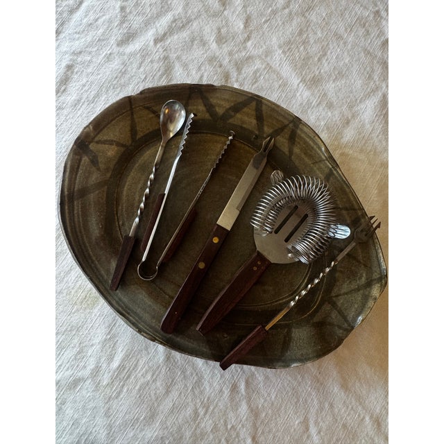 Mid-Century Modern Vintage Mid-Century Modern 5 Piece Set Stainless Steel Japan Barware For Sale - Image 3 of 6