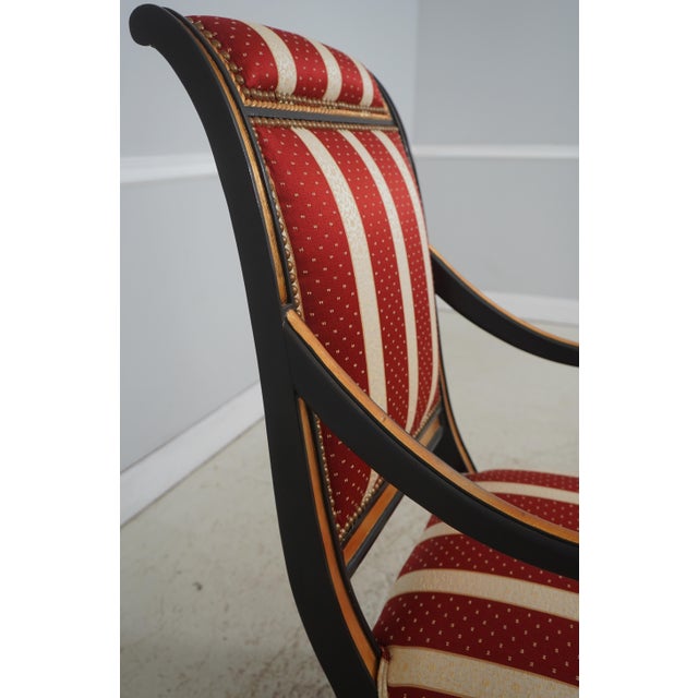 Pair of Ferguson Copeland Ebony & Gold Leaf Armchairs For Sale - Image 9 of 18