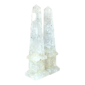 Vintage Boho Rock Crystal Obelisks - a Pair