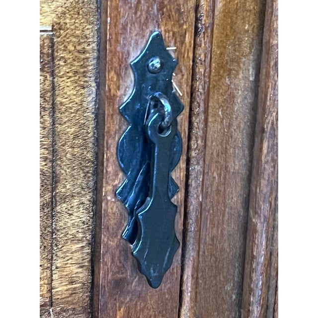 19th Century Narrow Catalan Spanish Baroque Carved Walnut Credenza or Buffet For Sale - Image 9 of 12