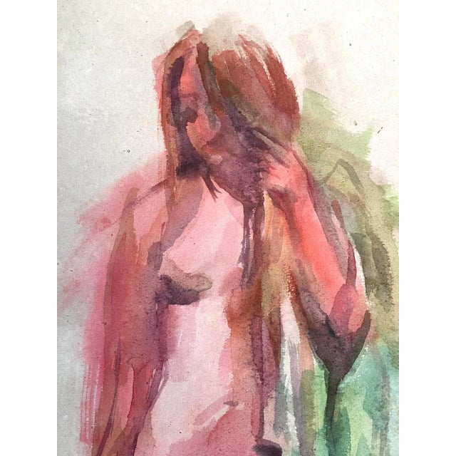 Contemporary Contemporary Original Expressionist Female Nude Watercolor Painting by Valeriya Serova For Sale - Image 3 of 10