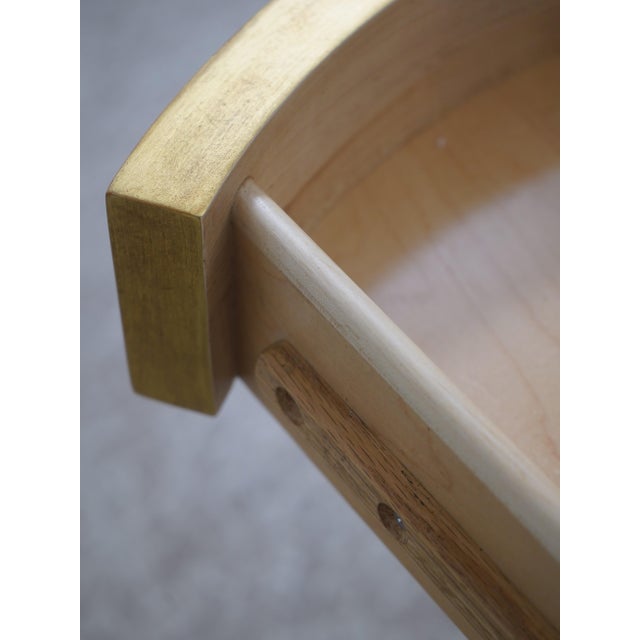 Gold Painted 2 Tier 1 Drawer Empire End Table For Sale - Image 4 of 17