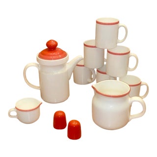 1970s Arabia Finland "Katja" Ceramic Coffee & Breakfast Set - 10 Pieces For Sale