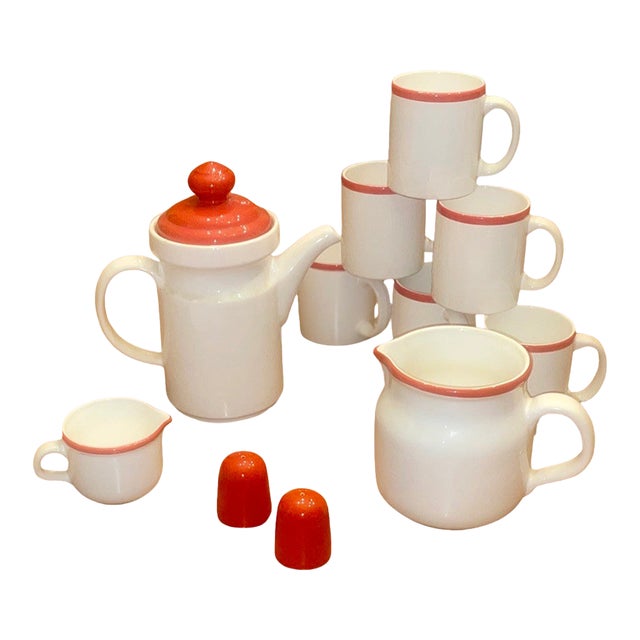 1970s Arabia Finland "Katja" Ceramic Coffee & Breakfast Set - 10 Pieces For Sale