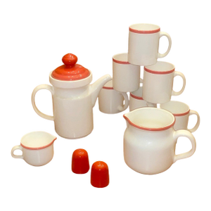 1970s Arabia Finland "Katja" Ceramic Coffee & Breakfast Set - 10 Pieces