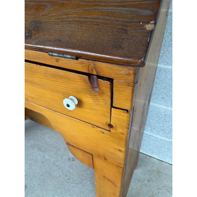 Primitive Antique Pine Tilt Top Plantation Desk W/ Bookcase (Circa 1700's) For Sale - Image 9 of 12