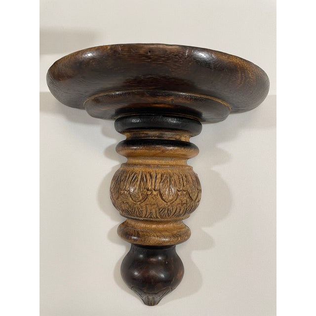 Vintage Carved Wood Wall Shelf Brackets Sconces Corbels, a Pair For Sale - Image 12 of 16