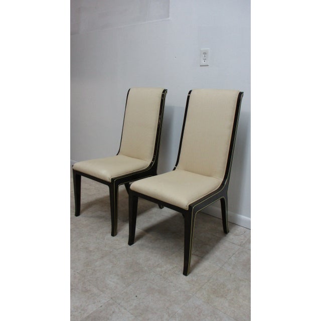 Traditional Vintage Mastercraft Amboyna Neo Classical Dining Room Side Chairs- A Pair For Sale - Image 3 of 13