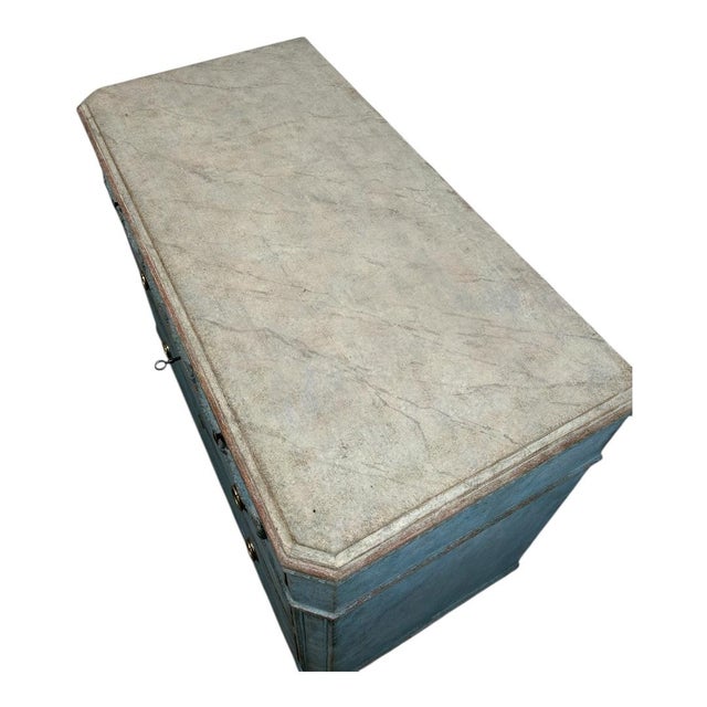 Blue Early 19th Century Gustavian Commode For Sale - Image 8 of 9