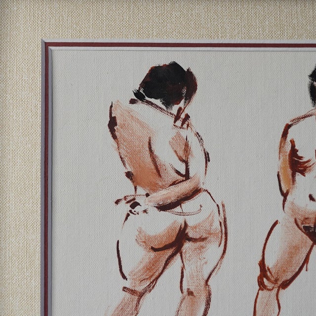 Vintage Mid 20th Century Original Nude Study Painting For Sale - Image 12 of 15