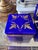 1960s Cobalt / Lapiz Italian Opaline Glass Casket With Gold Mounts and Beautiful Enamel Detail For Sale - Image 9 of 12
