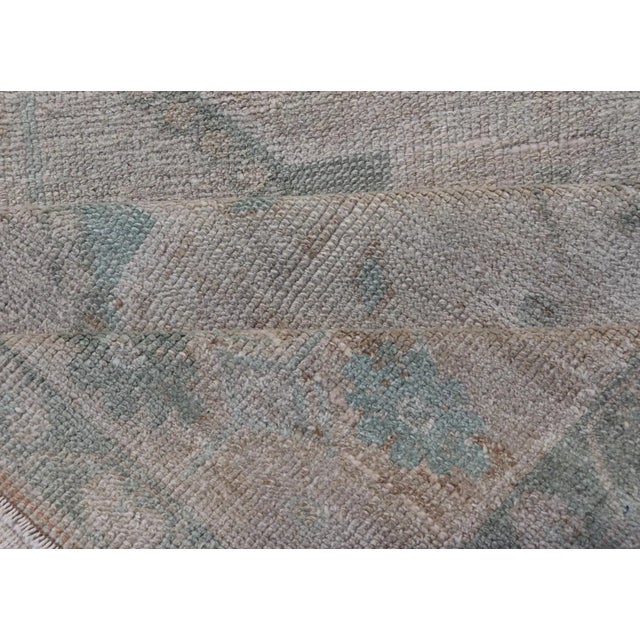 Vintage Turkish Oushak Runner With Subdued Geometric Medallions in Light Tones 2'9"x6'6" For Sale - Image 9 of 10