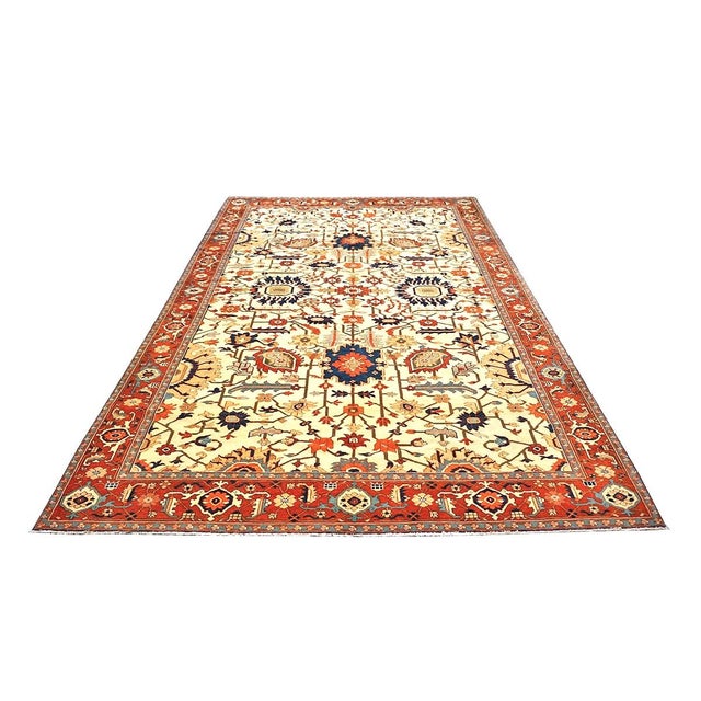 Condition: New Origin: Persia Design: Serapi Actual size: 7'5"x11'3" Thickness: 1/4" Color: Ivory, Rust, Blue, Navy, Green...