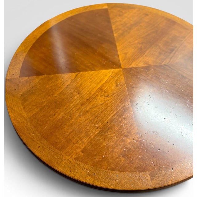 Mid 20th Century Vintage Weiman Campaign Style Walnut and Cherry Mechanical Convertible Hi Low Coffee Dining Table For Sale - Image 5 of 16