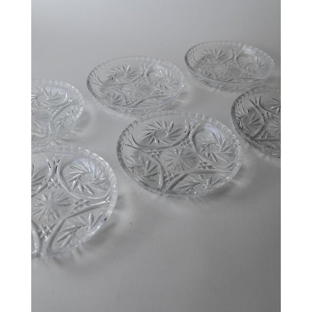 Vintage Crystal Dessert Plates, 1950s, Set of 6 For Sale - Image 8 of 13