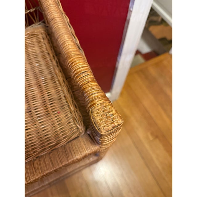 Vintage and Rattan Four Shelf Bookcase Etagere For Sale - Image 9 of 10