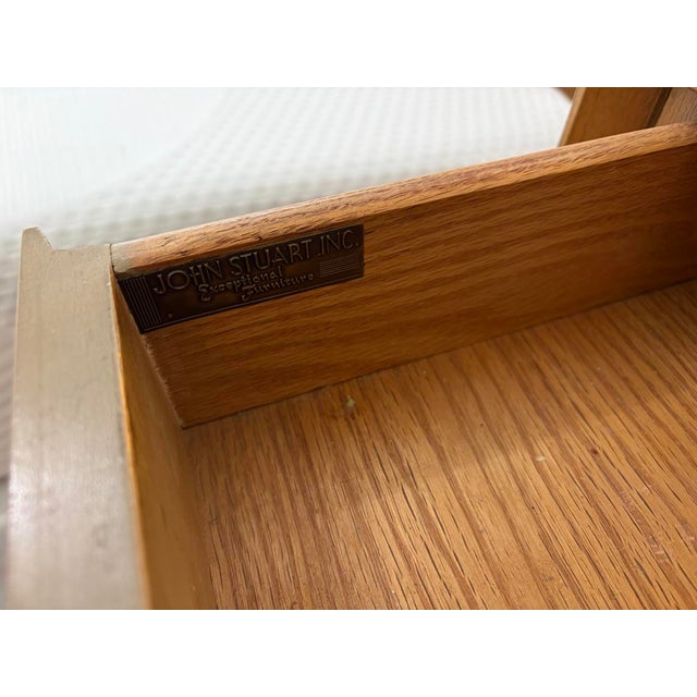 John Stuart Mid-Century Modern end table in pristine condition with minimal finish wear.