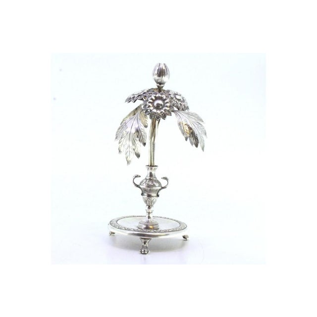 Metal Silver Toothpick Holder with Flower and Acanthus Leaf Applications For Sale - Image 7 of 10