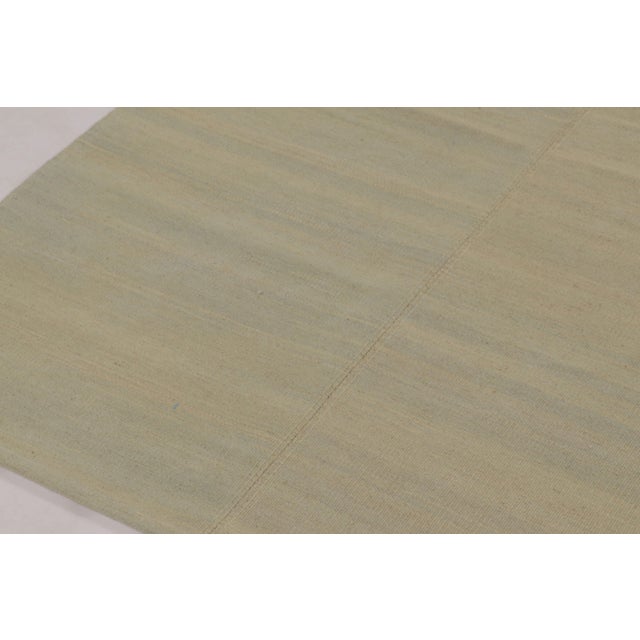 Contemporary Rug & Kilim’s Contemporary Rez Kilim in Brown and Teal Textural Stripes For Sale - Image 3 of 10