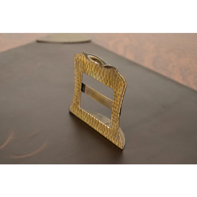 Roycroft Roycroft Arts & Crafts Brass Finished Hammered Copper Desk Calendar Frame or Picture Frame For Sale - Image 4 of 9