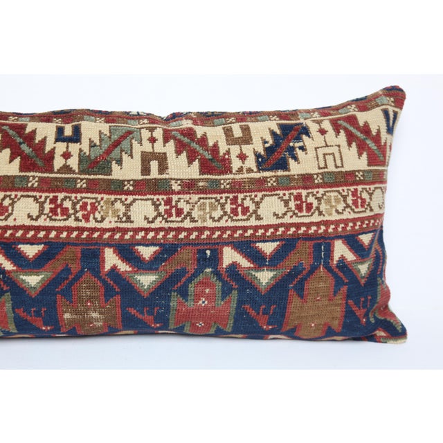 Textile Decorative Antique Caucasian Rug Pillow Cover – 15" X 35" For Sale - Image 7 of 10