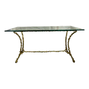 1990s Paul M Jones Satin Finish Brass Branch Console Table