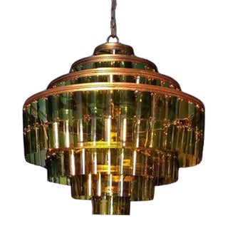 Currey and Co Green Glass Sommelier Chandelier For Sale