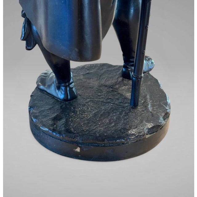 Antique 25” Signed French Bronze Sculpture the Landsknecht by Albert-Ernest Carrier Belleuse For Sale - Image 9 of 13