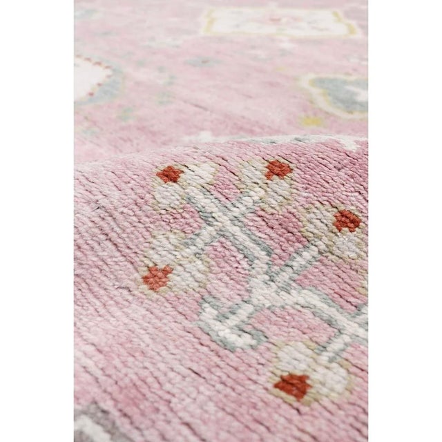 Pasargad Home Khotan Pink Wool Area Rug- 9' 2'' X 11'11'' For Sale - Image 4 of 6