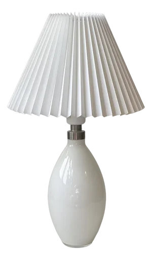 Cocoon Table Lamp in White Glass by Peter Svarrer from Holmegaard