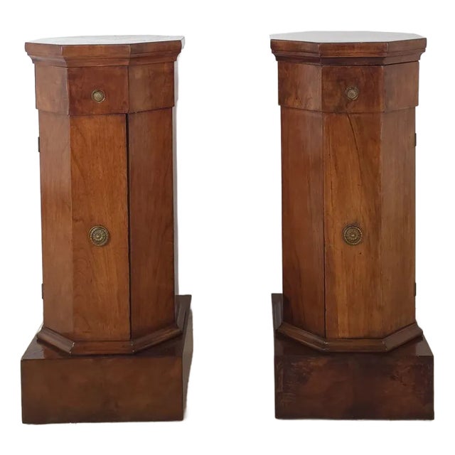 Pair of Column Cabinets in Cherry, Italy Circa 1820 For Sale