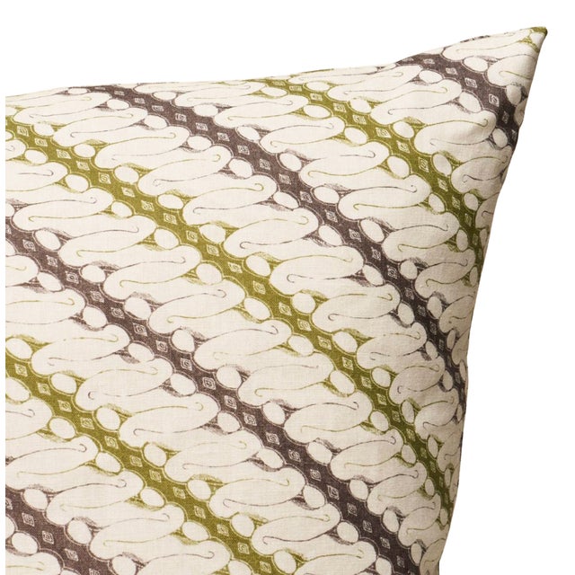 Mid-Century Modern Ronnie Pillow Cover in Green/Brown, 20x20 Pillow For Sale - Image 3 of 4