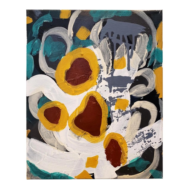 Contemporary Abstract Painting by Lionel Lamy "Gen Mod Sunflowers Destroy Warehouse" For Sale