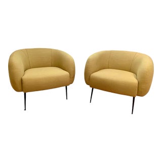 Pair of “Metro Sepli” Accent Chairs by Urbia in Saffron Yellow For Sale