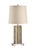 Stained cast concrete with antique brass mounting 30.5h x 6w x 8d Shade Dimensions: top(12) bottom(14) side(13)