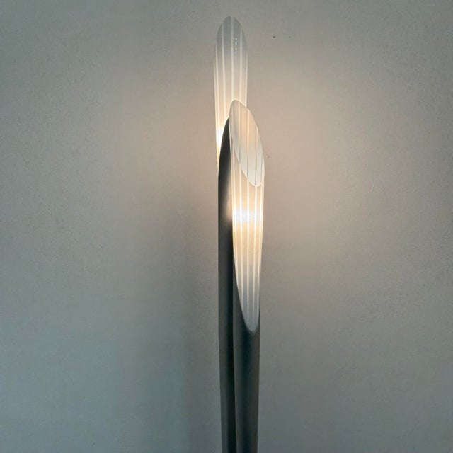 Vintage Floor Lamp with 2 Metal and Glass Stems, 1980s For Sale - Image 9 of 13