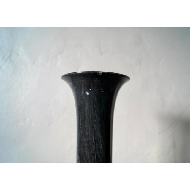 1970s Vintage Italian Dark Gray Marble Vase For Sale - Image 5 of 12