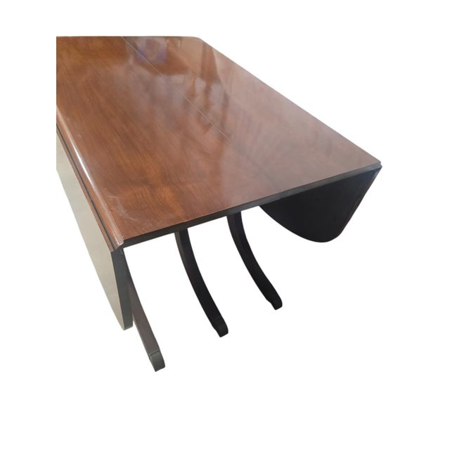 Mid-Century Modern Mid-20th-Century Duncan Phyfe Style Mahogany Drop-Leaf Extension Dining Table For Sale - Image 3 of 10