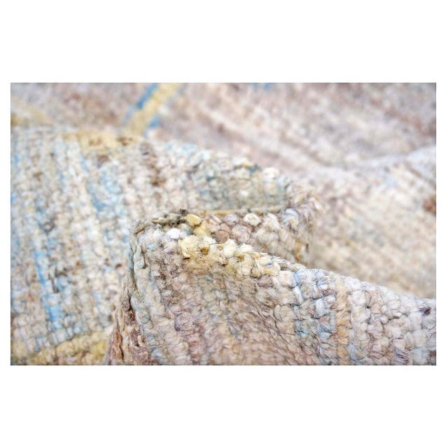21st Century Turkish Oushak Wool 9x13 Charcoal, Tan & Blue Handmade Area Rug #1144139 For Sale - Image 16 of 16