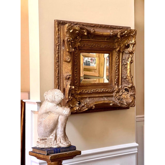 19th Century Italian Baroque Revival Beveled Mirror in a Deep Giltwood Frame For Sale - Image 16 of 17