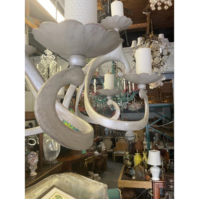 Vintage Niermann Weeks 12 Arm Silver Leaf Crevecoeur Chandelier For Sale - Image 12 of 13