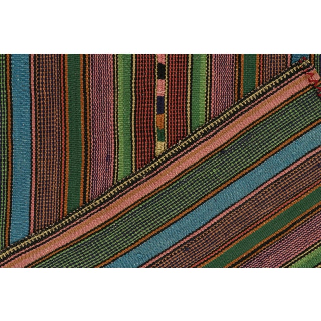 Textile 1950s Vintage Persian Palas Kilim in Multicolor Stripes, From Rug & Kilim For Sale - Image 7 of 8