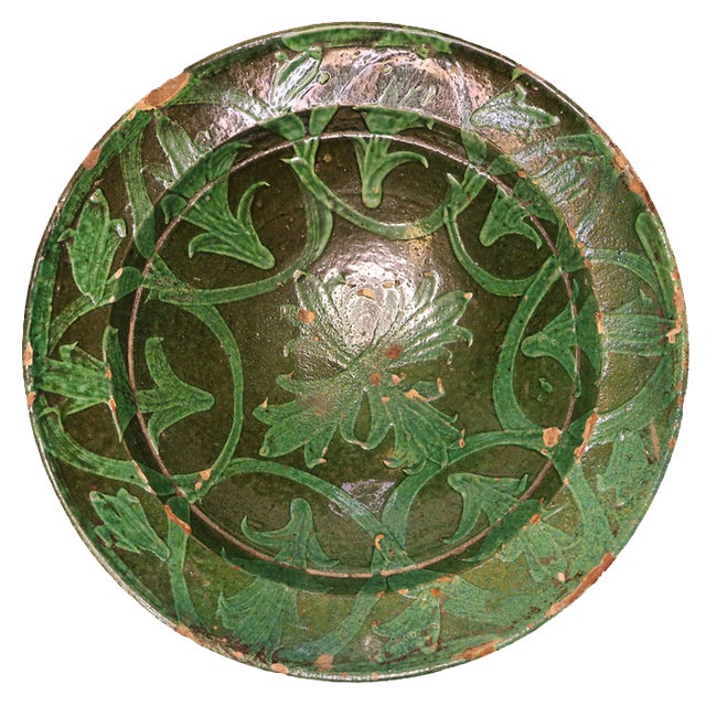 Handmade Clay Bowl Pottery Bowl Plate, 1930s For Sale