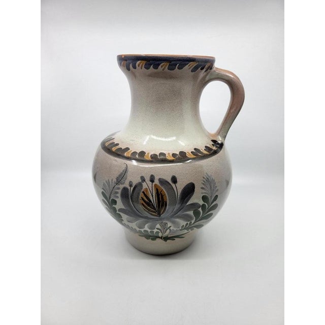 Authentic ceramic pitcher vase signed Jean de Lespinasse (JdL), a renowned ceramist from the French Riviera (Vallauris...