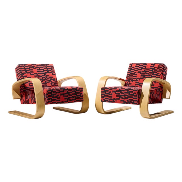 Alvar Aalto Armchair 400 Tank Mid Century Bentwood Lounge Chairs - Pair For Sale