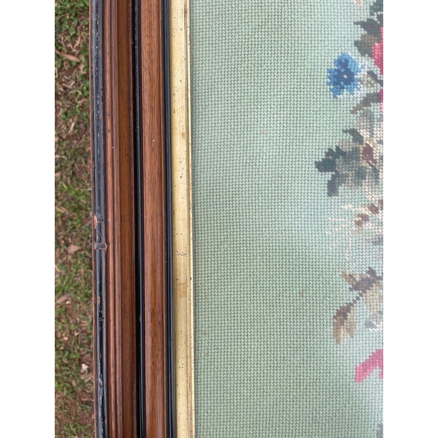 1960s Vintage One of a Kind Table With Framed Needlepoint Top For Sale - Image 5 of 7